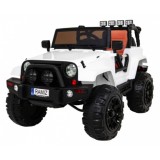 JOKO Elektrické autičko Jeep All Terrain 2x45W, penové kolesá, kožené sedadlo, FM rádio, biele