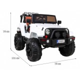 JOKO Elektrické autičko Jeep All Terrain 2x45W, penové kolesá, kožené sedadlo, FM rádio, biele