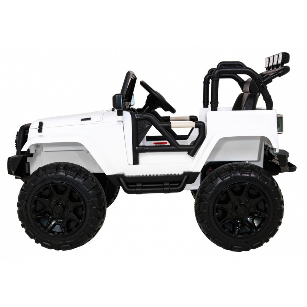 JOKO Elektrické autičko Jeep All Terrain 2x45W, penové kolesá, kožené sedadlo, FM rádio, biele