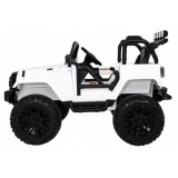 JOKO Elektrické autičko Jeep All Terrain 2x45W, penové kolesá, kožené sedadlo, FM rádio, biele