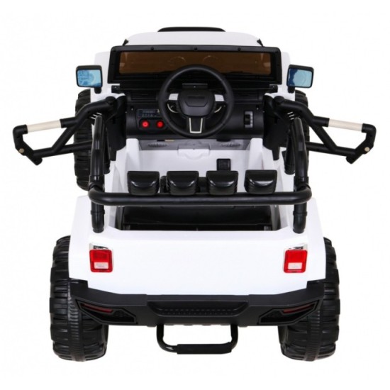 JOKO Elektrické autičko Jeep All Terrain 2x45W, penové kolesá, kožené sedadlo, FM rádio, biele