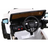 JOKO Elektrické autičko Jeep All Terrain 2x45W, penové kolesá, kožené sedadlo, FM rádio, biele