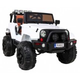 JOKO Elektrické autičko Jeep All Terrain 2x45W, penové kolesá, kožené sedadlo, FM rádio, biele