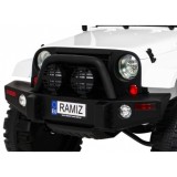JOKO Elektrické autičko Jeep All Terrain 2x45W, penové kolesá, kožené sedadlo, FM rádio, biele