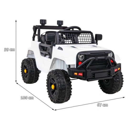 JOKO Elektrické autíčko Jeep Dark Night, penové kolesá, biele