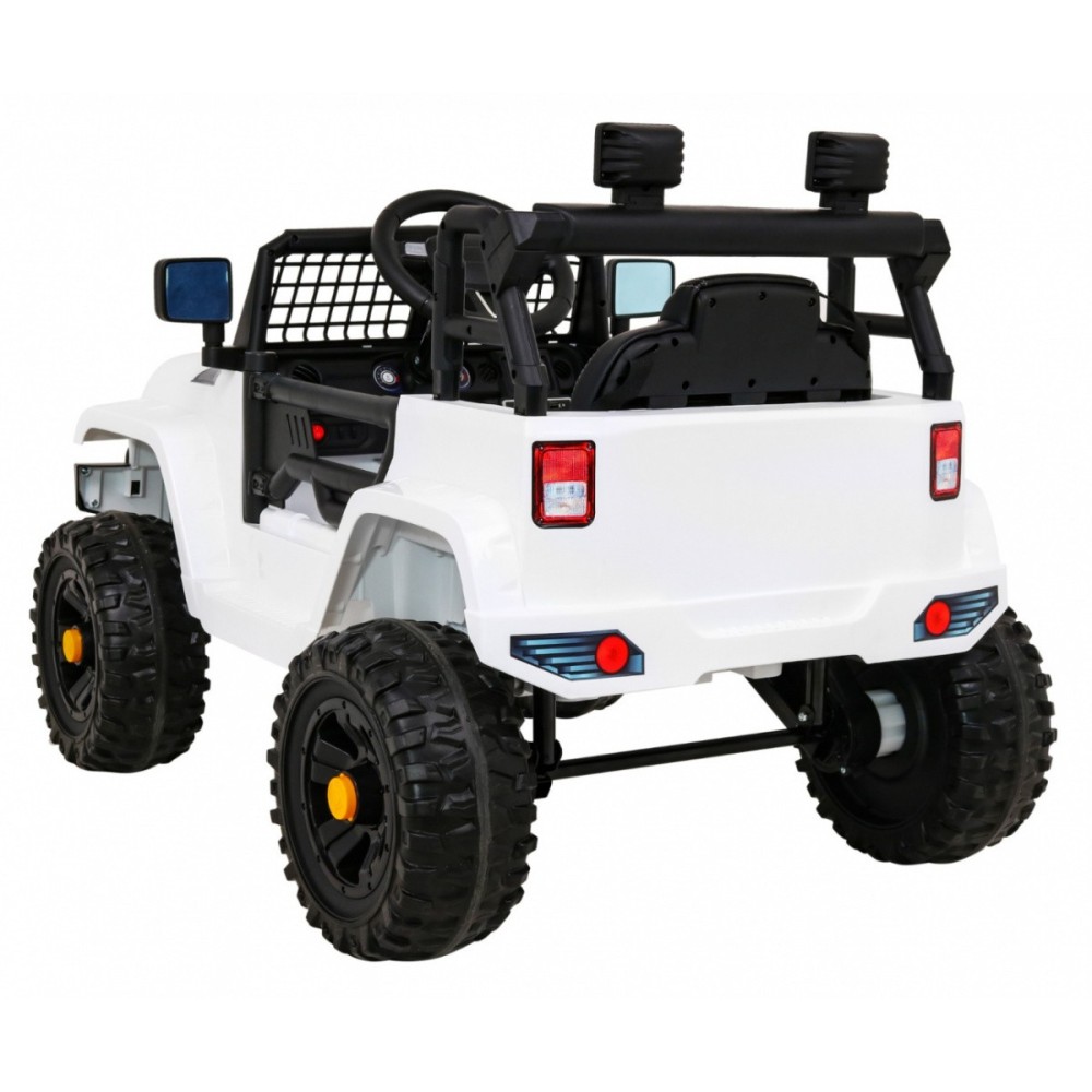 JOKO Elektrické autíčko Jeep Dark Night, penové kolesá, biele