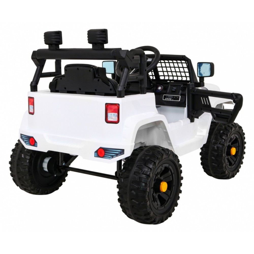 JOKO Elektrické autíčko Jeep Dark Night, penové kolesá, biele