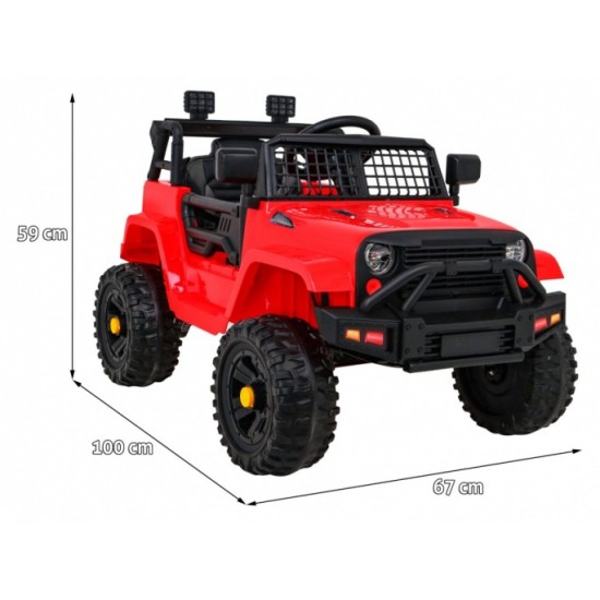 JOKO Elektrické autíčko Jeep Dark Night, penové kolesá, červené