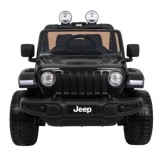 JOKO Elektrické autíčko JEEP Wrangler Rubicon 4x4, penové kolesá, kožené sedadlo, FM rádio, čierne