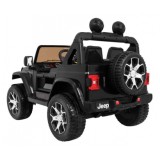JOKO Elektrické autíčko JEEP Wrangler Rubicon 4x4, penové kolesá, kožené sedadlo, FM rádio, čierne