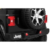 JOKO Elektrické autíčko JEEP Wrangler Rubicon 4x4, penové kolesá, kožené sedadlo, FM rádio, čierne