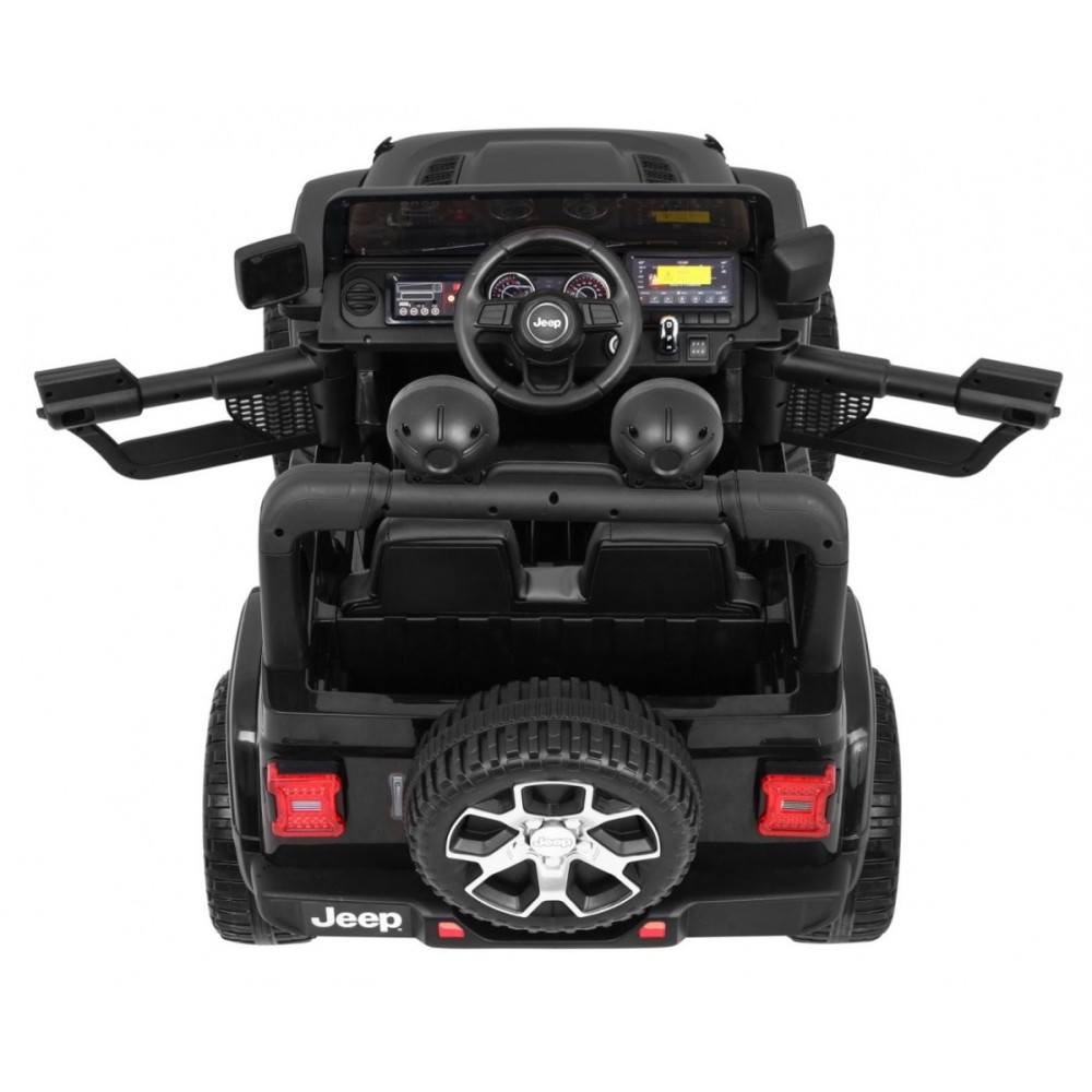 JOKO Elektrické autíčko JEEP Wrangler Rubicon 4x4, penové kolesá, kožené sedadlo, FM rádio, čierne