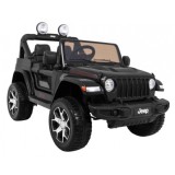 JOKO Elektrické autíčko JEEP Wrangler Rubicon 4x4, penové kolesá, kožené sedadlo, FM rádio, čierne