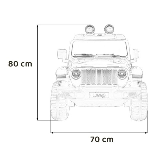JOKO Elektrické autíčko JEEP Wrangler Rubicon 4x4, penové kolesá, kožené sedadlo, FM rádio, čierne