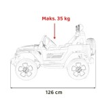 JOKO Elektrické autíčko JEEP Wrangler Rubicon 4x4, penové kolesá, kožené sedadlo, FM rádio, červené