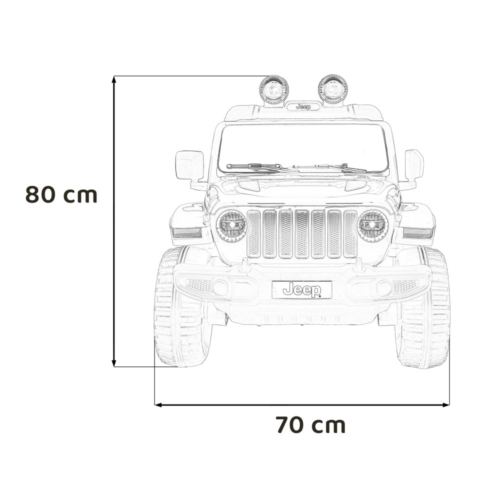 JOKO Elektrické autíčko JEEP Wrangler Rubicon 4x4, penové kolesá, kožené sedadlo, FM rádio, červené