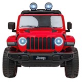 JOKO Elektrické autíčko JEEP Wrangler Rubicon 4x4, penové kolesá, kožené sedadlo, FM rádio, červené