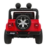 JOKO Elektrické autíčko JEEP Wrangler Rubicon 4x4, penové kolesá, kožené sedadlo, FM rádio, červené