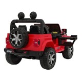 JOKO Elektrické autíčko JEEP Wrangler Rubicon 4x4, penové kolesá, kožené sedadlo, FM rádio, červené
