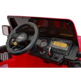JOKO Elektrické autíčko JEEP Wrangler Rubicon 4x4, penové kolesá, kožené sedadlo, FM rádio, červené