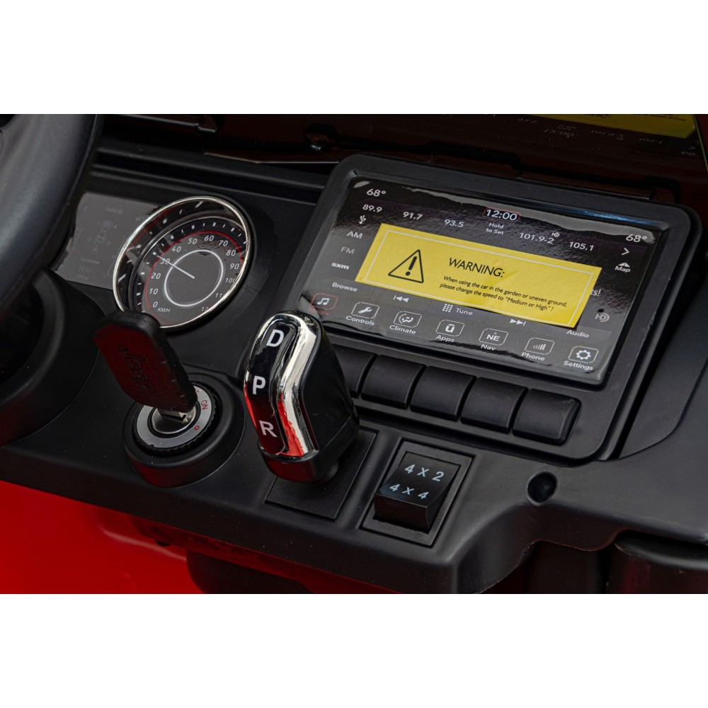 JOKO Elektrické autíčko JEEP Wrangler Rubicon 4x4, penové kolesá, kožené sedadlo, FM rádio, červené