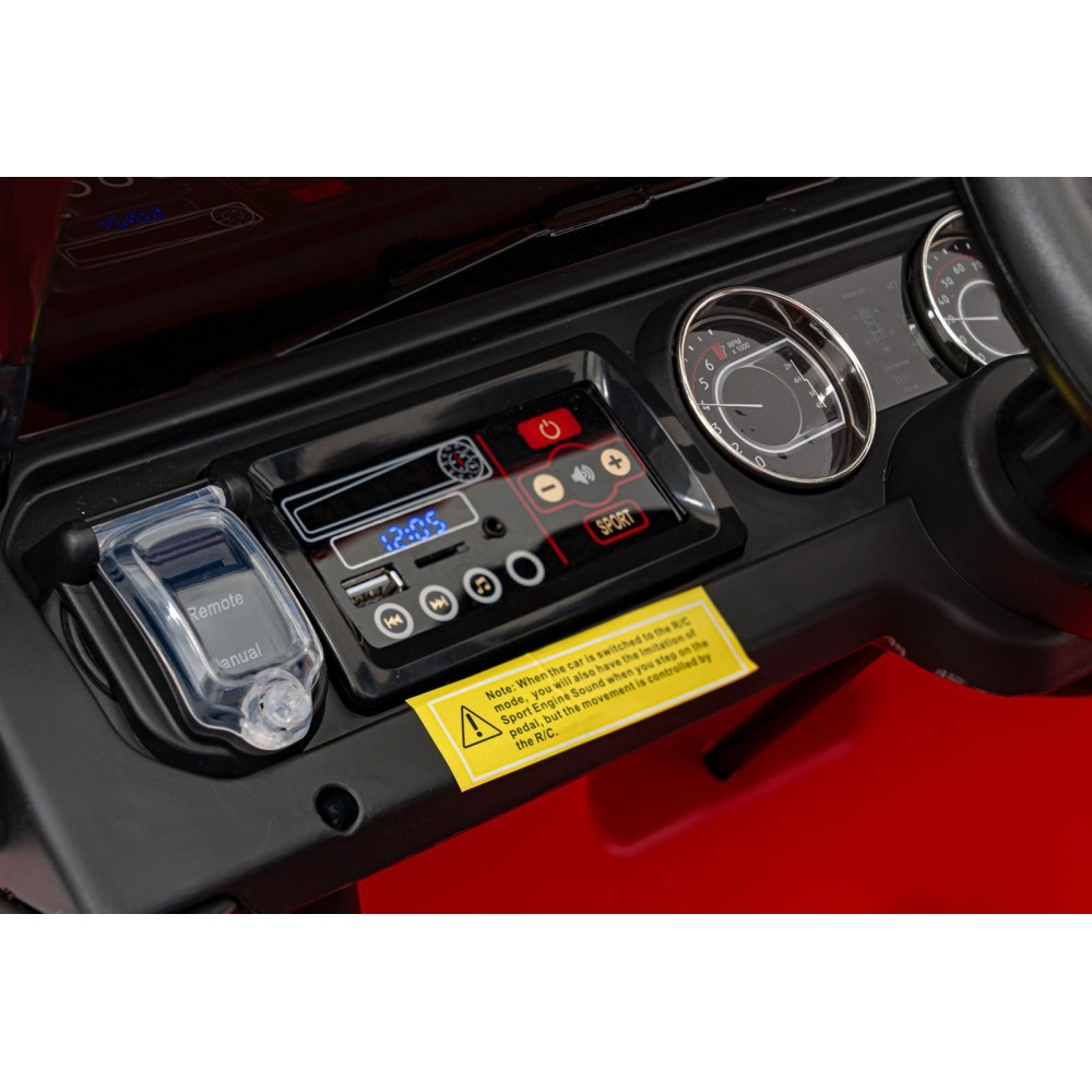 JOKO Elektrické autíčko JEEP Wrangler Rubicon 4x4, penové kolesá, kožené sedadlo, FM rádio, červené