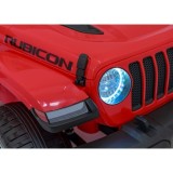 JOKO Elektrické autíčko JEEP Wrangler Rubicon 4x4, penové kolesá, kožené sedadlo, FM rádio, červené
