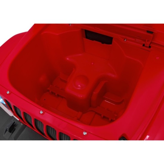 JOKO Elektrické autíčko JEEP Wrangler Rubicon 4x4, penové kolesá, kožené sedadlo, FM rádio, červené