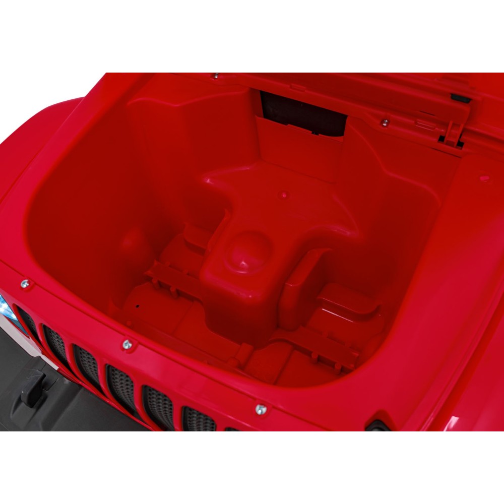 JOKO Elektrické autíčko JEEP Wrangler Rubicon 4x4, penové kolesá, kožené sedadlo, FM rádio, červené