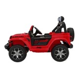 JOKO Elektrické autíčko JEEP Wrangler Rubicon 4x4, penové kolesá, kožené sedadlo, FM rádio, červené