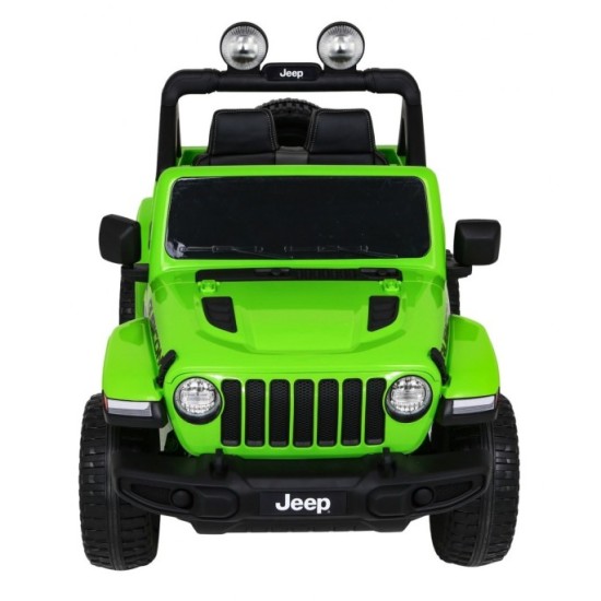 JOKO Elektrické autíčko JEEP Wrangler Rubicon 4x4, penové kolesá, kožené sedadlo, FM rádio, zelený