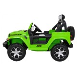 JOKO Elektrické autíčko JEEP Wrangler Rubicon 4x4, penové kolesá, kožené sedadlo, FM rádio, zelený
