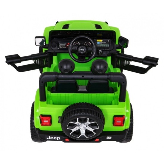 JOKO Elektrické autíčko JEEP Wrangler Rubicon 4x4, penové kolesá, kožené sedadlo, FM rádio, zelený