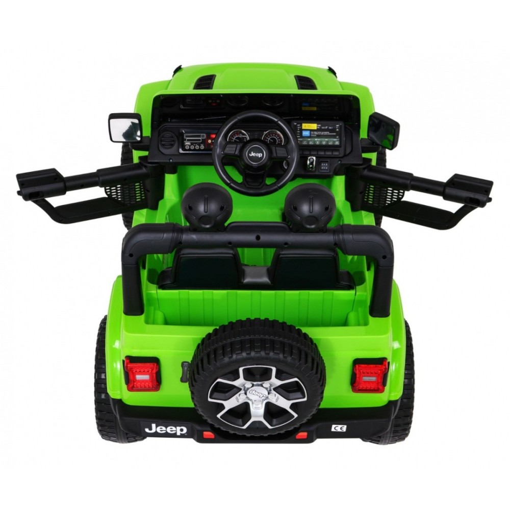 JOKO Elektrické autíčko JEEP Wrangler Rubicon 4x4, penové kolesá, kožené sedadlo, FM rádio, zelený