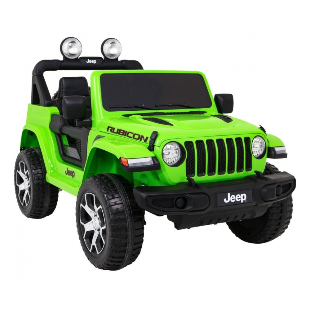 JOKO Elektrické autíčko JEEP Wrangler Rubicon 4x4, penové kolesá, kožené sedadlo, FM rádio, zelený