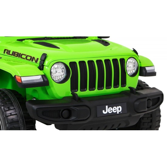 JOKO Elektrické autíčko JEEP Wrangler Rubicon 4x4, penové kolesá, kožené sedadlo, FM rádio, zelený