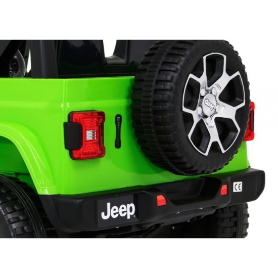 JOKO Elektrické autíčko JEEP Wrangler Rubicon 4x4, penové kolesá, kožené sedadlo, FM rádio, zelený