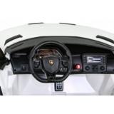 JOKO Veľké Elektrické autíčko Lamborghini SVJ DRIFT 24V, penové kolesá, kožené sedadlo, nosnosť 60kg, funkcia DRIFTU, biele