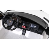 JOKO Veľké Elektrické autíčko Lamborghini SVJ DRIFT 24V, penové kolesá, kožené sedadlo, nosnosť 60kg, funkcia DRIFTU, biele