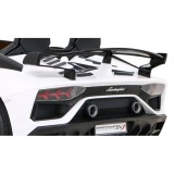 JOKO Veľké Elektrické autíčko Lamborghini SVJ DRIFT 24V, penové kolesá, kožené sedadlo, nosnosť 60kg, funkcia DRIFTU, biele