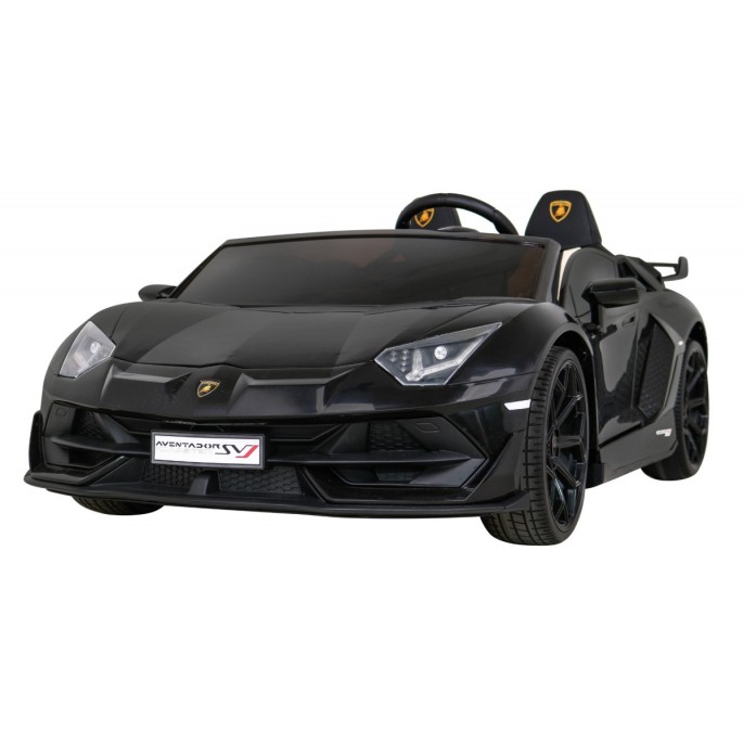 JOKO Veľké Elektrické autíčko Lamborghini SVJ DRIFT 24V, penové kolesá, kožené sedadlo, nosnosť 60kg, funkcia DRIFTU, čierne