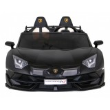 JOKO Veľké Elektrické autíčko Lamborghini SVJ DRIFT 24V, penové kolesá, kožené sedadlo, nosnosť 60kg, funkcia DRIFTU, čierne