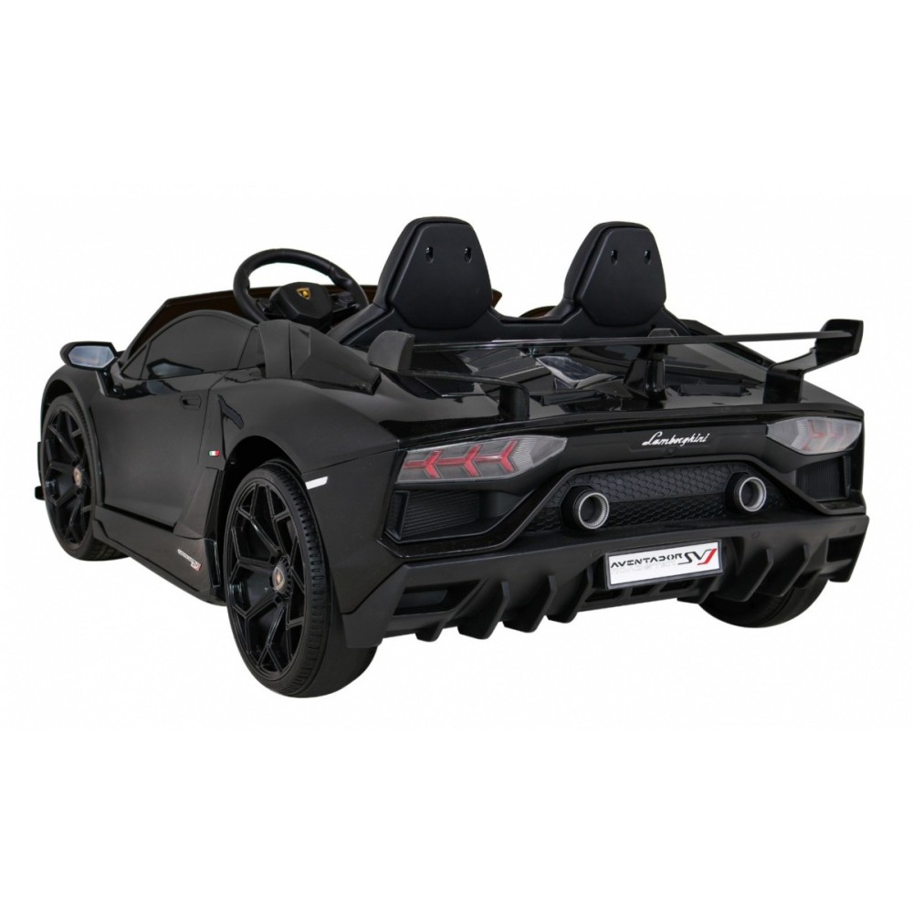 JOKO Veľké Elektrické autíčko Lamborghini SVJ DRIFT 24V, penové kolesá, kožené sedadlo, nosnosť 60kg, funkcia DRIFTU, čierne