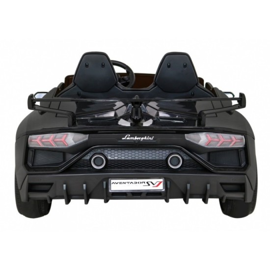 JOKO Veľké Elektrické autíčko Lamborghini SVJ DRIFT 24V, penové kolesá, kožené sedadlo, nosnosť 60kg, funkcia DRIFTU, čierne