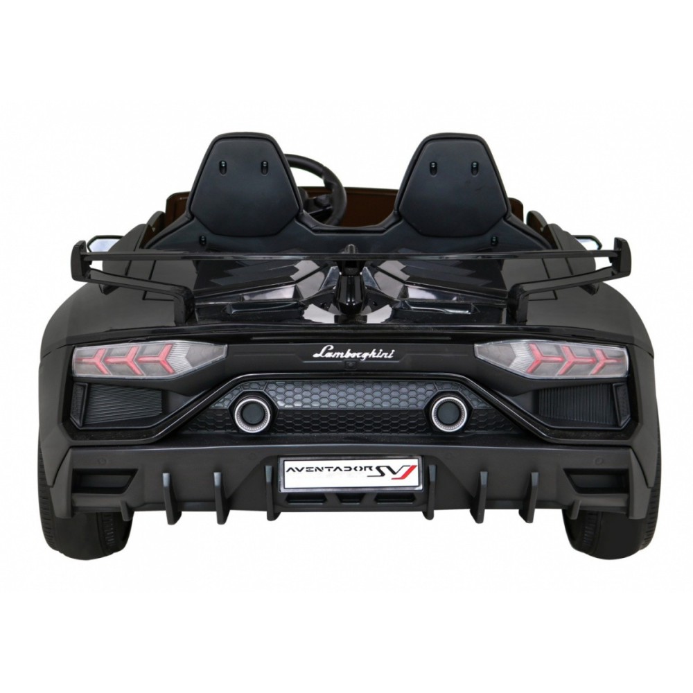 JOKO Veľké Elektrické autíčko Lamborghini SVJ DRIFT 24V, penové kolesá, kožené sedadlo, nosnosť 60kg, funkcia DRIFTU, čierne