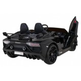 JOKO Veľké Elektrické autíčko Lamborghini SVJ DRIFT 24V, penové kolesá, kožené sedadlo, nosnosť 60kg, funkcia DRIFTU, čierne