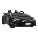 JOKO Veľké Elektrické autíčko Lamborghini SVJ DRIFT 24V, penové kolesá, kožené sedadlo, nosnosť 60kg, funkcia DRIFTU, čierne