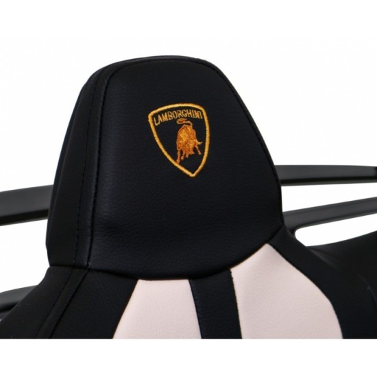 JOKO Veľké Elektrické autíčko Lamborghini SVJ DRIFT 24V, penové kolesá, kožené sedadlo, nosnosť 60kg, funkcia DRIFTU, čierne