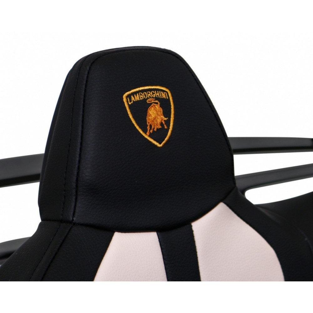 JOKO Veľké Elektrické autíčko Lamborghini SVJ DRIFT 24V, penové kolesá, kožené sedadlo, nosnosť 60kg, funkcia DRIFTU, čierne