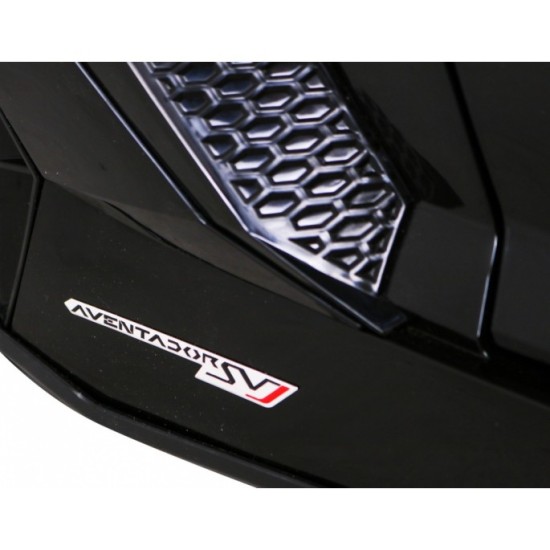 JOKO Veľké Elektrické autíčko Lamborghini SVJ DRIFT 24V, penové kolesá, kožené sedadlo, nosnosť 60kg, funkcia DRIFTU, čierne